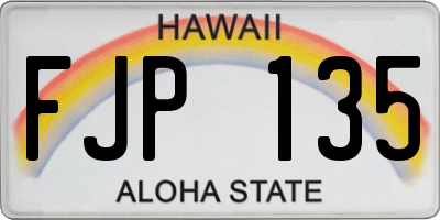 HI license plate FJP135