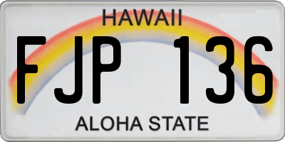 HI license plate FJP136