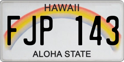 HI license plate FJP143
