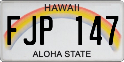 HI license plate FJP147