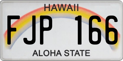 HI license plate FJP166