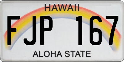 HI license plate FJP167