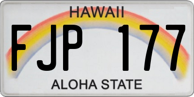HI license plate FJP177