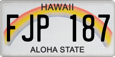 HI license plate FJP187