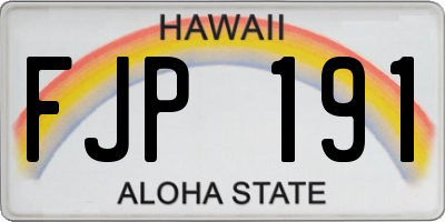 HI license plate FJP191