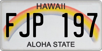 HI license plate FJP197
