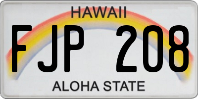 HI license plate FJP208