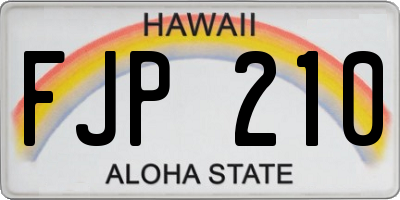 HI license plate FJP210