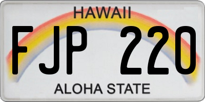 HI license plate FJP220
