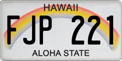 HI license plate FJP221