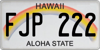 HI license plate FJP222