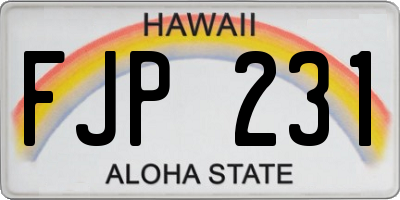 HI license plate FJP231