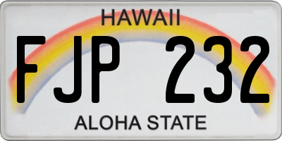 HI license plate FJP232