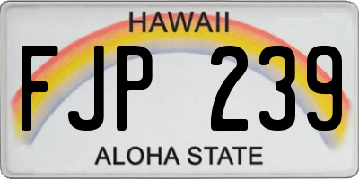HI license plate FJP239