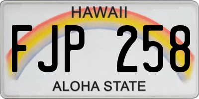 HI license plate FJP258