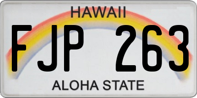 HI license plate FJP263