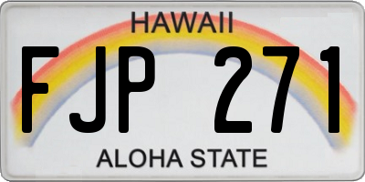 HI license plate FJP271