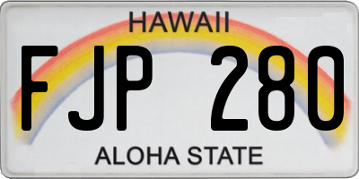 HI license plate FJP280