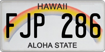 HI license plate FJP286