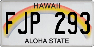 HI license plate FJP293