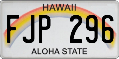 HI license plate FJP296