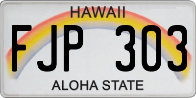 HI license plate FJP303