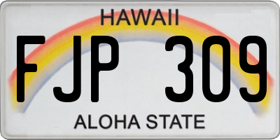 HI license plate FJP309