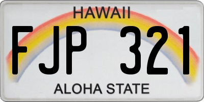 HI license plate FJP321