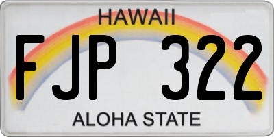 HI license plate FJP322