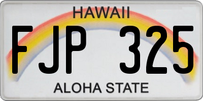 HI license plate FJP325
