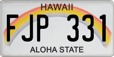 HI license plate FJP331