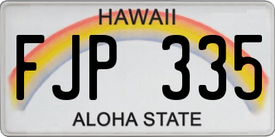 HI license plate FJP335