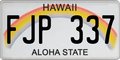 HI license plate FJP337
