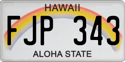 HI license plate FJP343