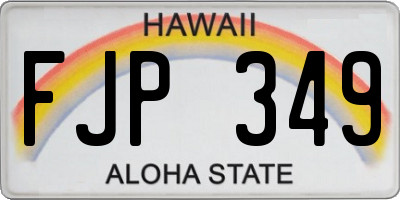 HI license plate FJP349