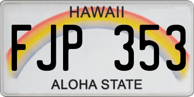 HI license plate FJP353