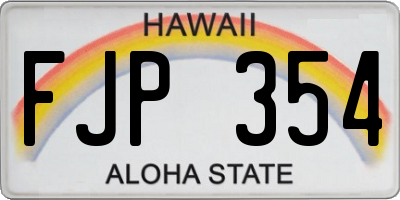 HI license plate FJP354