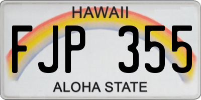 HI license plate FJP355