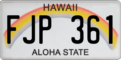 HI license plate FJP361