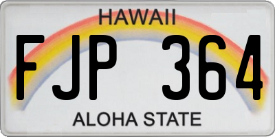 HI license plate FJP364
