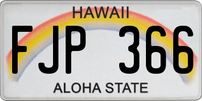 HI license plate FJP366
