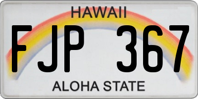 HI license plate FJP367
