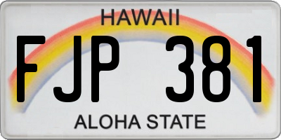 HI license plate FJP381