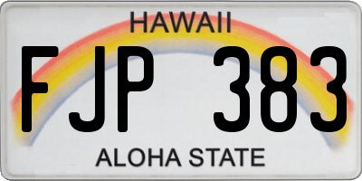 HI license plate FJP383