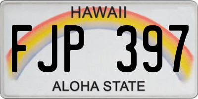 HI license plate FJP397