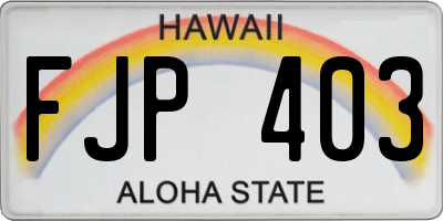 HI license plate FJP403