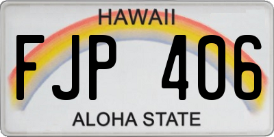 HI license plate FJP406