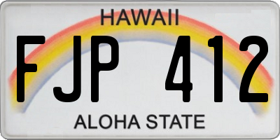 HI license plate FJP412