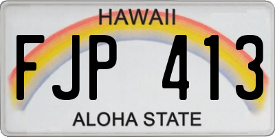HI license plate FJP413