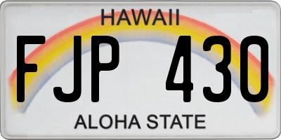 HI license plate FJP430